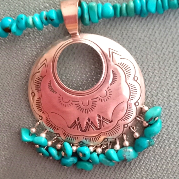 CAROLYN POLLACK STERLING SILVER AND TURQUOISE NECKLACE - Picture 2 of 11